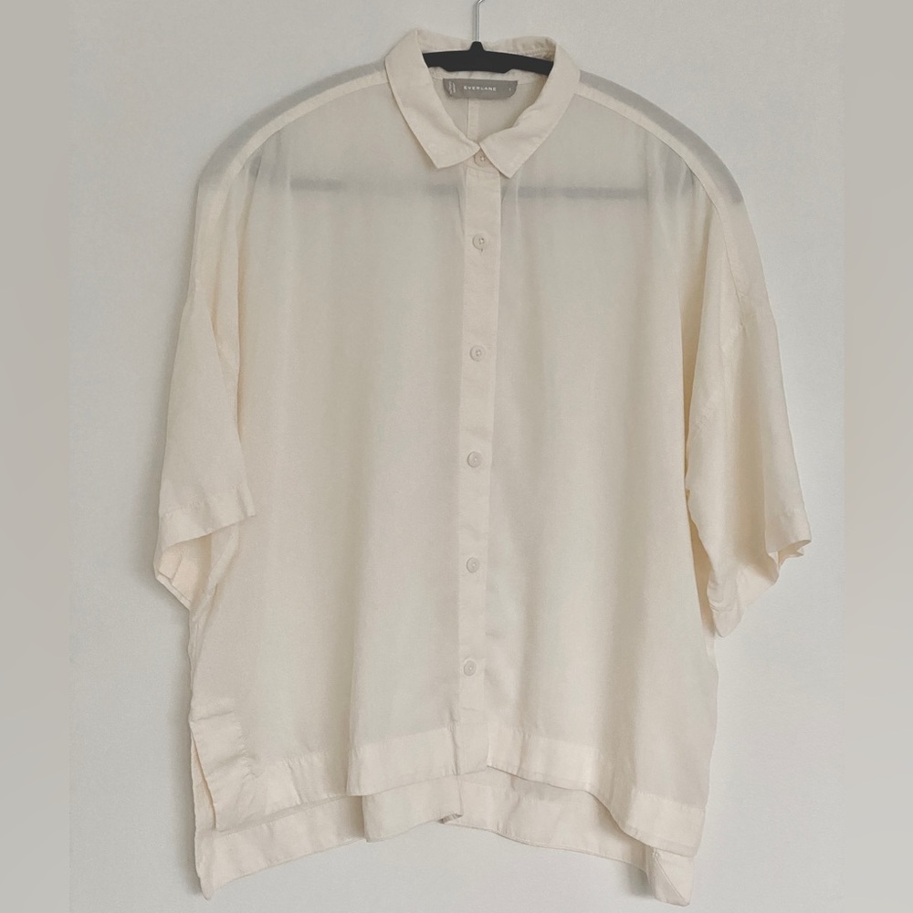 Everlane The Drapey Square Shirt in Bone Size Small